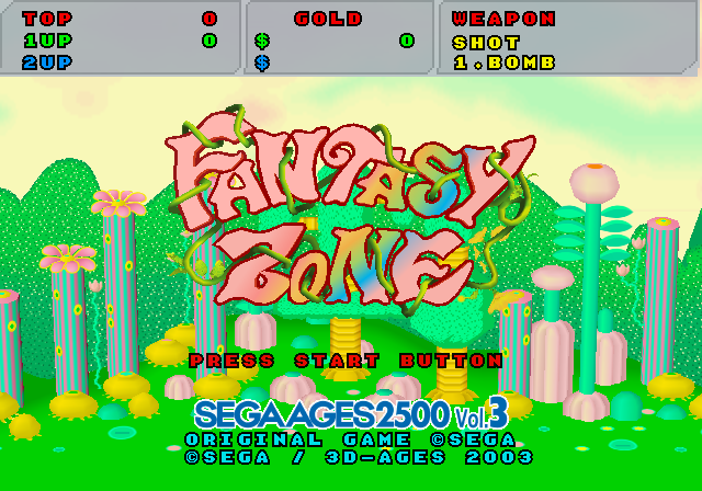 Sega Ages 2500 Series Vol. 3 : Fantasy Zone — Title screen