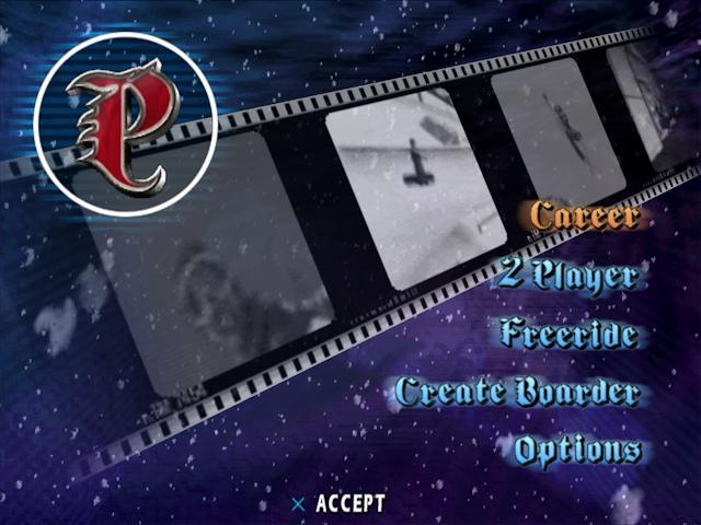 Shaun Palmer's Pro Snowboarder — Title screen
