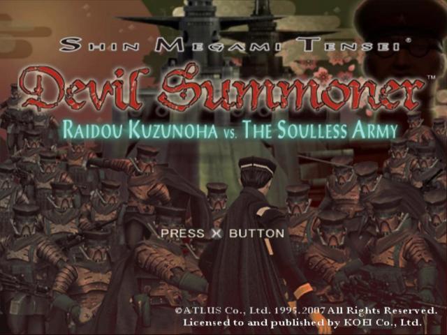 Shin Megami Tensei : Devil Summoner, Raidou Kuzunoha vs. The Soulless Army — Title screen