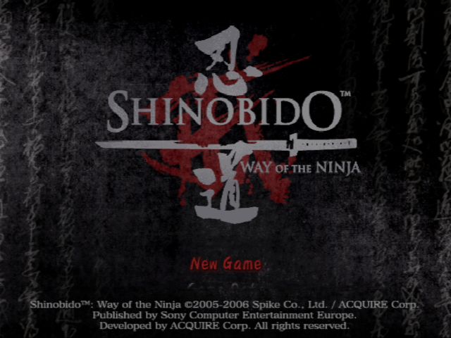 Shinobido : Way of the Ninja — Title screen