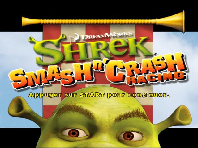 Shrek Smash n' Crash Racing — Title screen