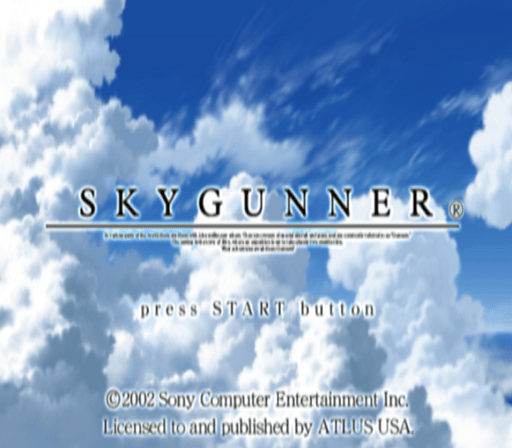 Sky Gunner — Title screen
