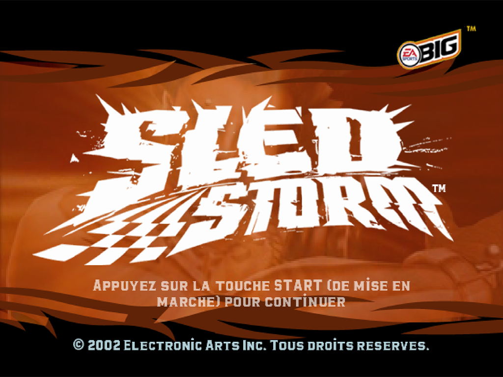 Sled Storm — Title screen