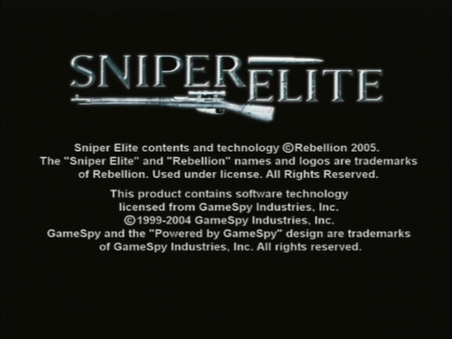 Sniper Elite — Title screen
