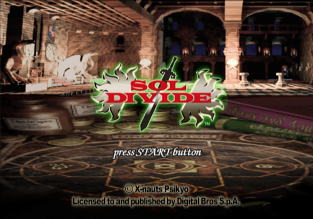 Sol Divide — Title screen