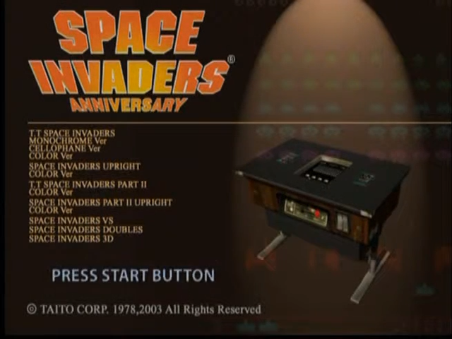 Space Invaders Anniversary — Title screen