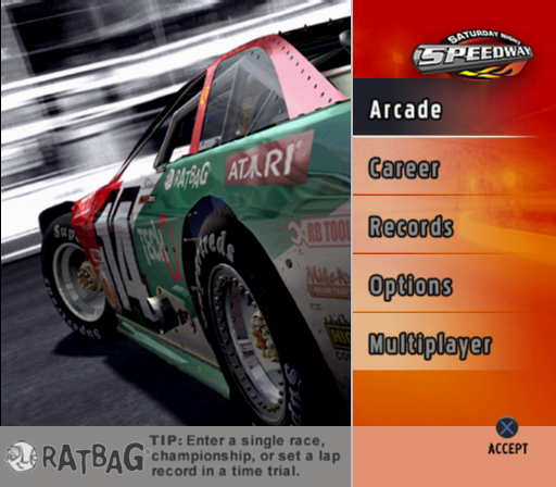 Stock Car Speedway — Title screen