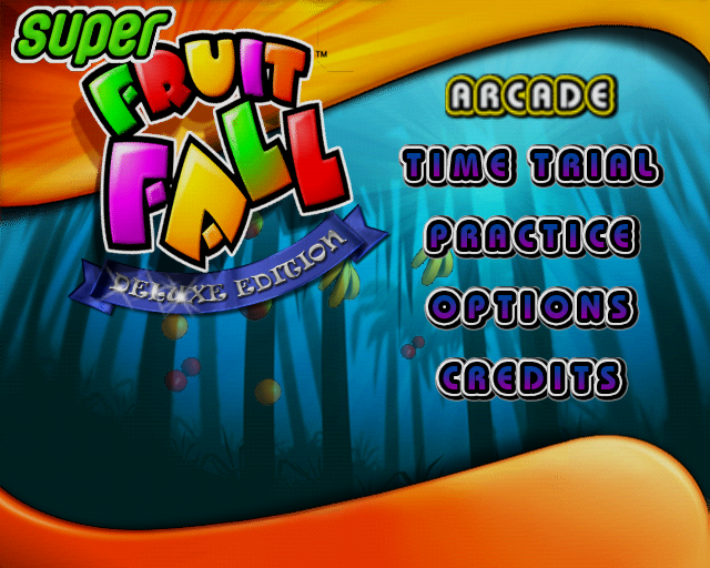 Super Fruit Fall — Title screen