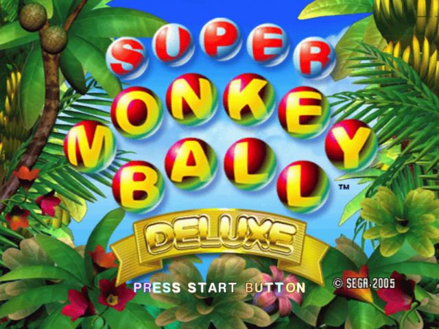 Super Monkey Ball Deluxe — Title screen