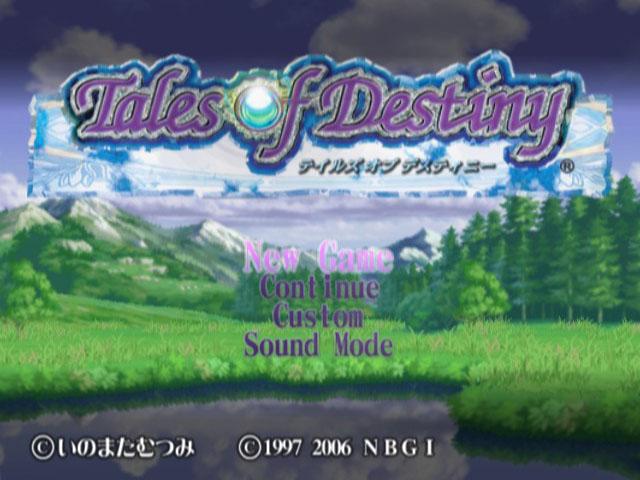 Tales of Destiny — Title screen