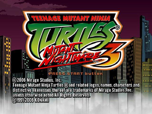 Teenage Mutant Ninja Turtles 3 : Mutant Nightmare — Title screen