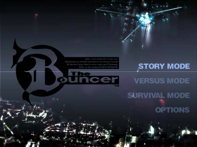 The Bouncer — Title screen