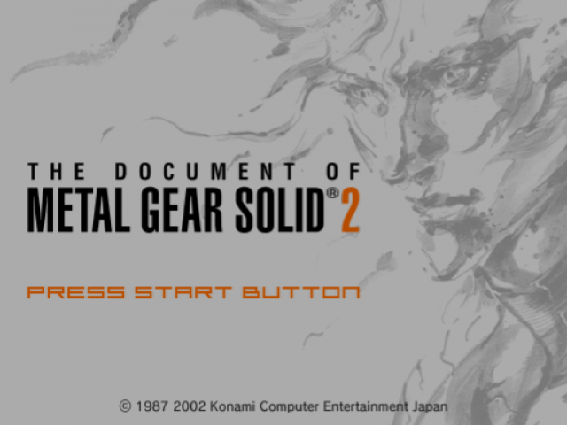 The Document Of Metal Gear Solid 2 — Title screen