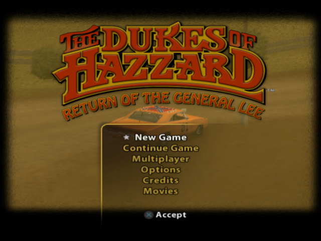 The Dukes of Hazzard : Return of the General Lee — Title screen