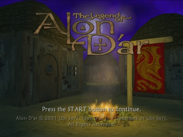 The Legend of Alon D'ar — Title screen