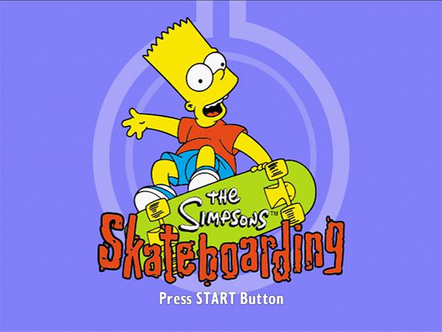 The Simpsons Skateboarding — Title screen