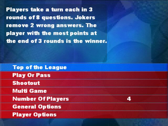 The Ultimate Sports Quiz — Title screen