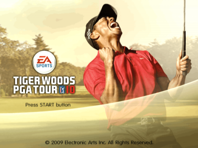 Tiger Woods PGA Tour 10 — Title screen