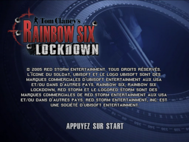 Tom Clancy's Rainbow Six : Lockdown — Title screen