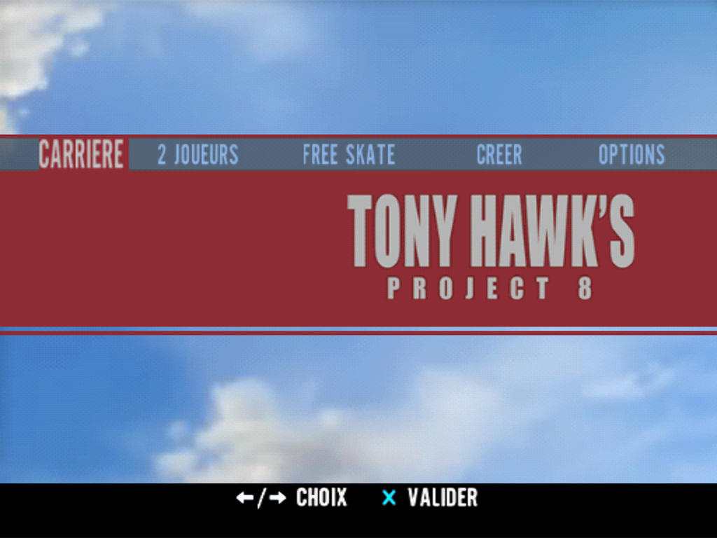 Tony Hawk's Project 8 — Title screen