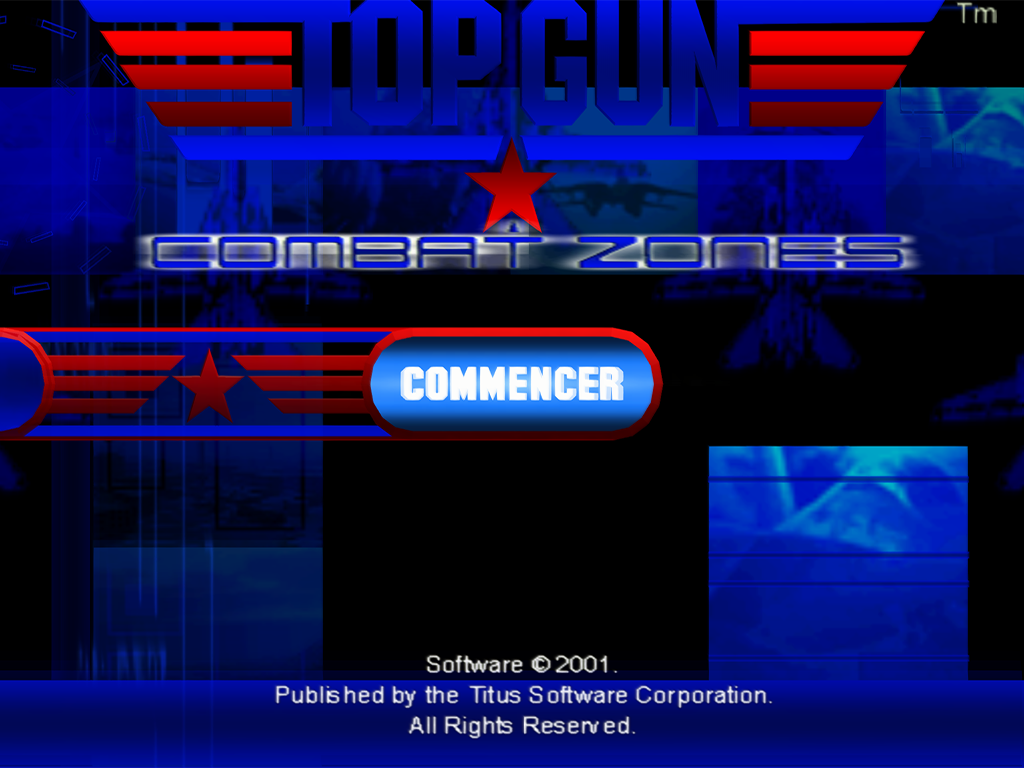 Top Gun : Combat Zones — Title screen