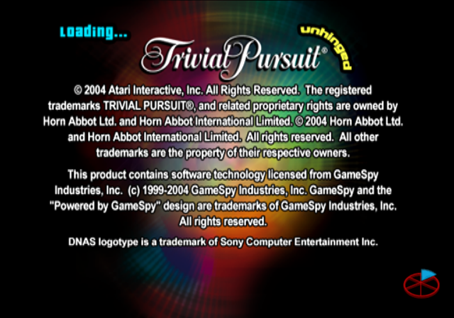 Trivial Pursuit : Unhinged — Title screen