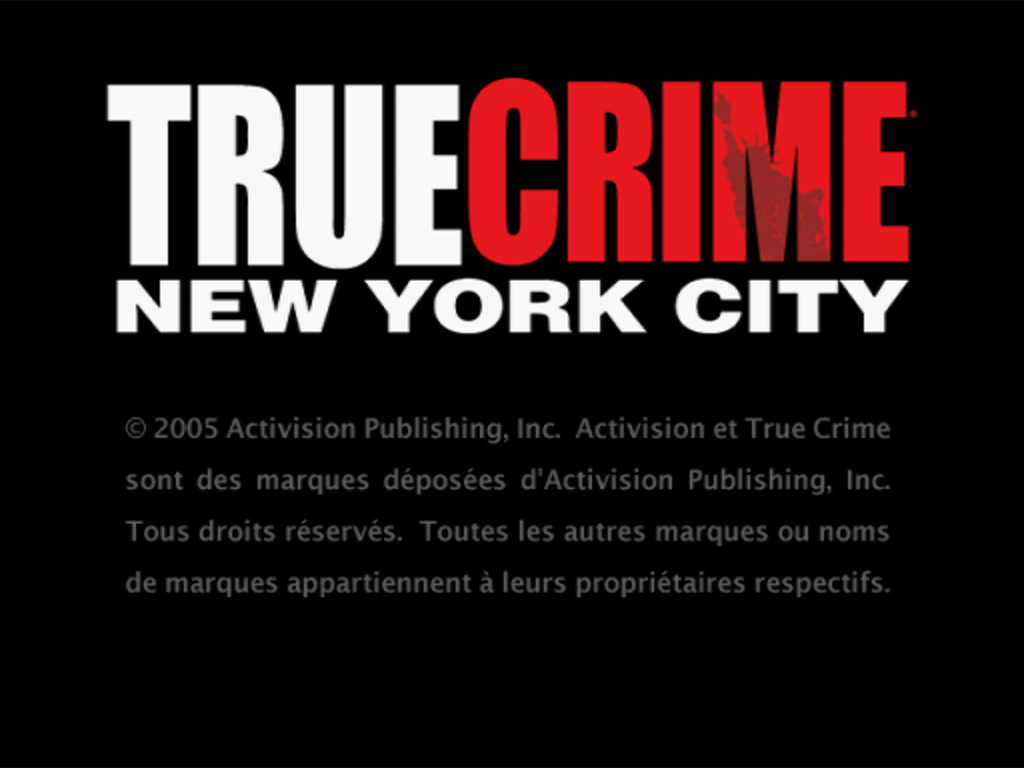 True Crime : New York City — Title screen