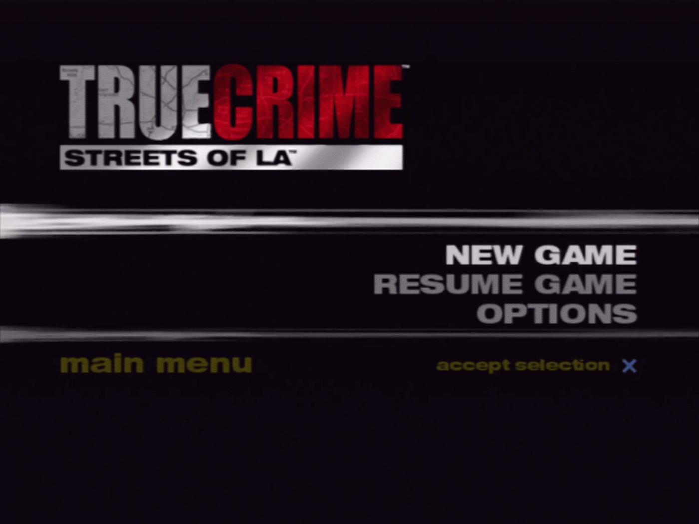 True Crime : Streets of LA — Title screen