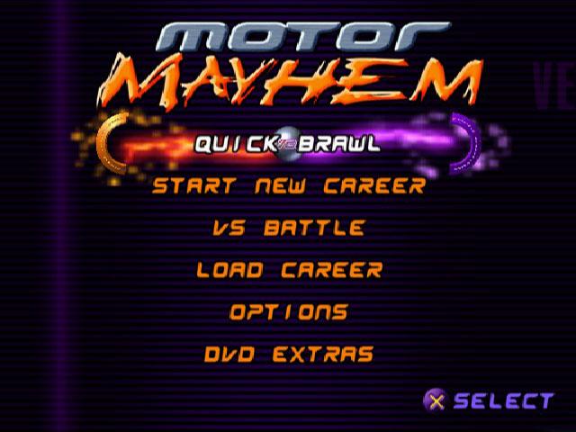 Vehicular Combat League Presents : Motor Mayhem — Title screen