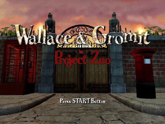 Wallace & Gromit in Project Zoo — Title screen