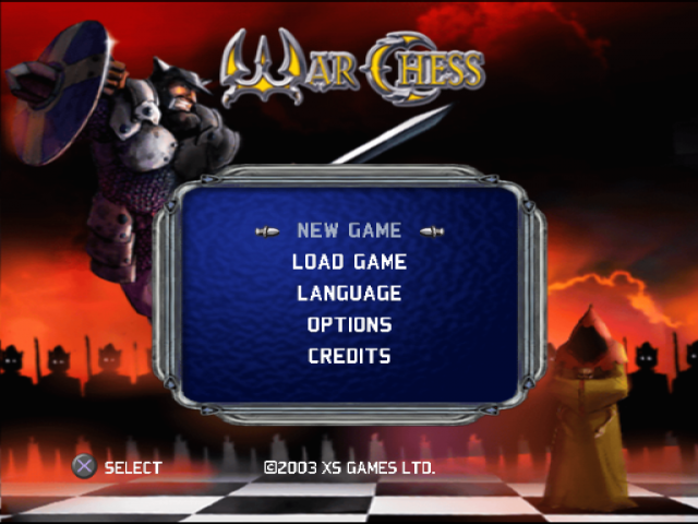 War Chess — Title screen