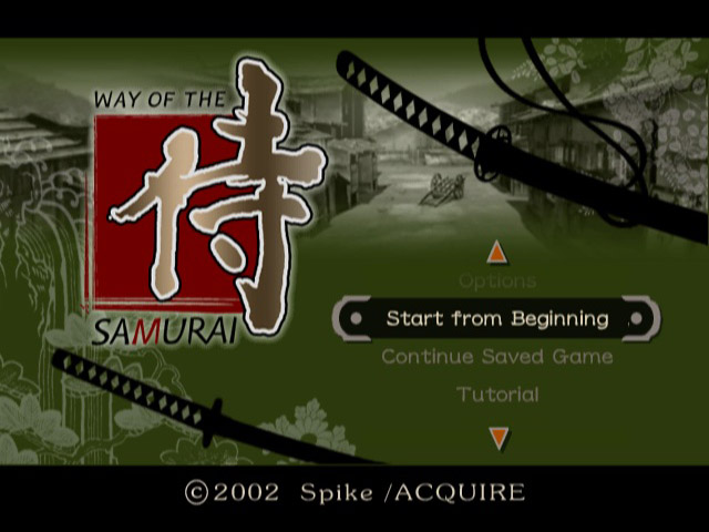 Way of the Samurai — Title screen