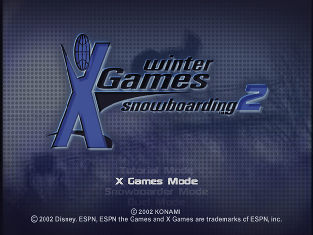Winter X Games Snowboarding 2002 — Title screen
