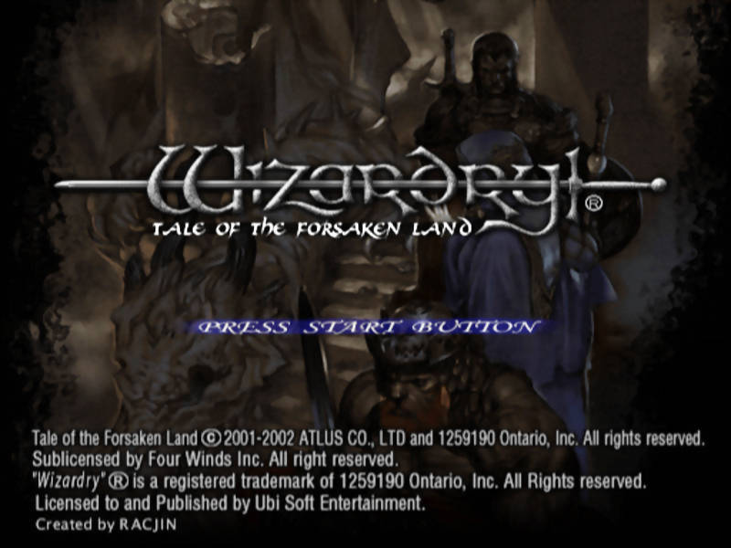 Wizardry : Tale of the Forsaken Land — Title screen