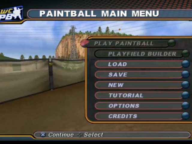 World Championship Paintball — Title screen