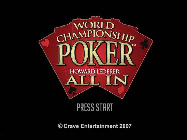 World Championship Poker : Featuring Howard Lederer - All In — Title screen
