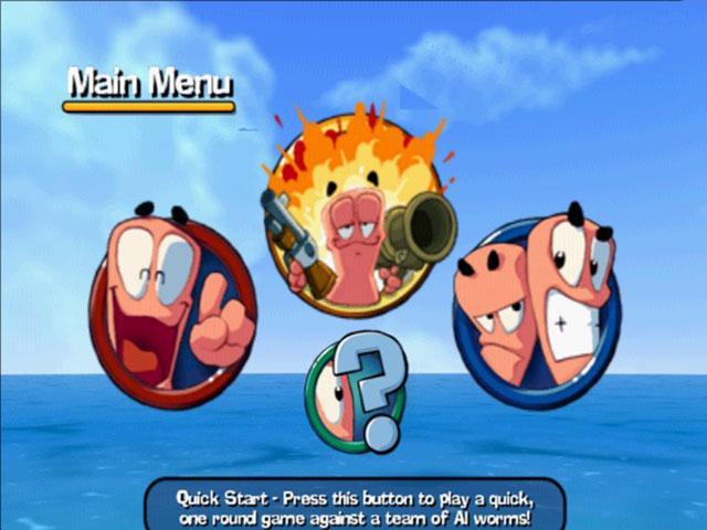 Worms 3D — Title screen