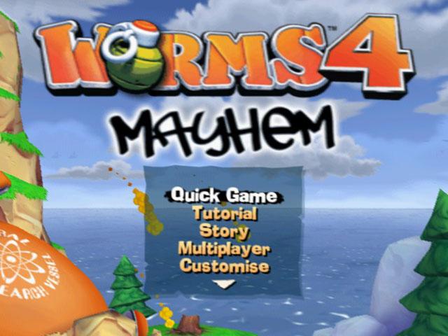 Worms 4 : Mayhem — Title screen