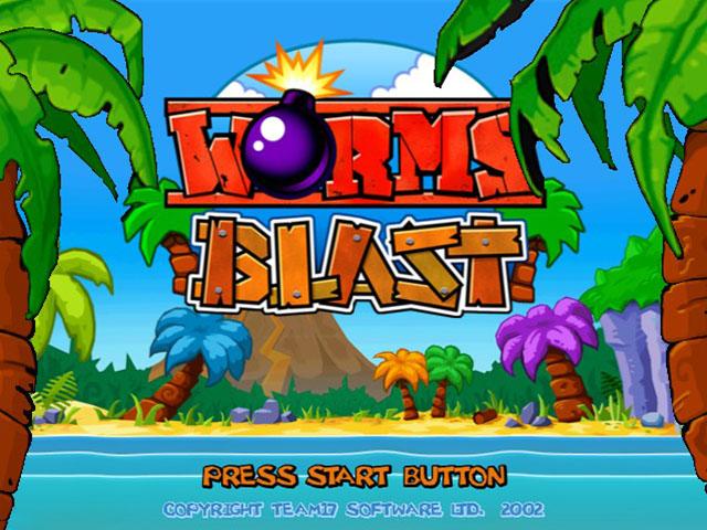 Worms Blast — Title screen