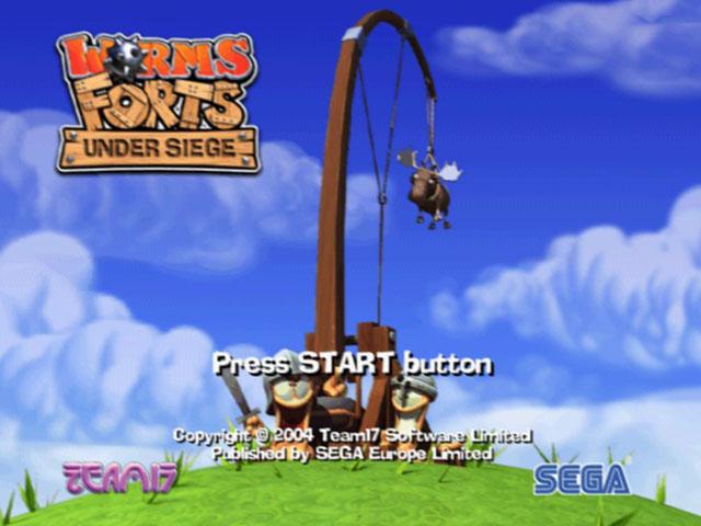 Worms Forts : Under Siege — Title screen