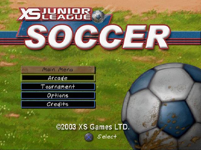 XS Junior League Soccer — Title screen