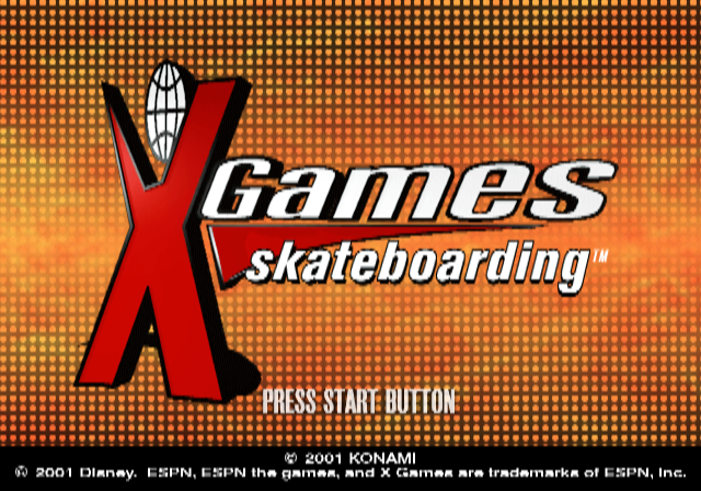 X Games Skateboarding — Title screen
