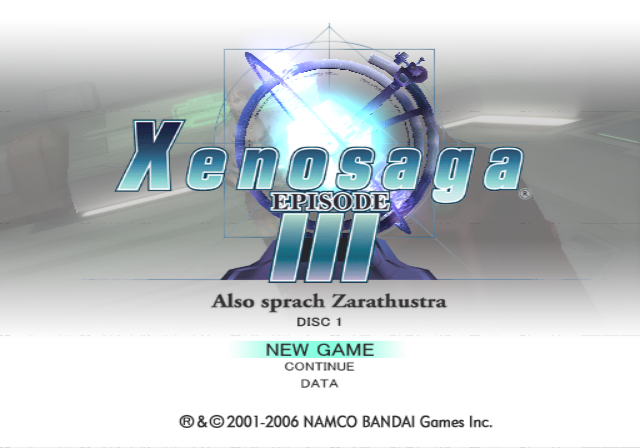 Xenosaga Episode III : Also sprach Zarathustra — Title screen
