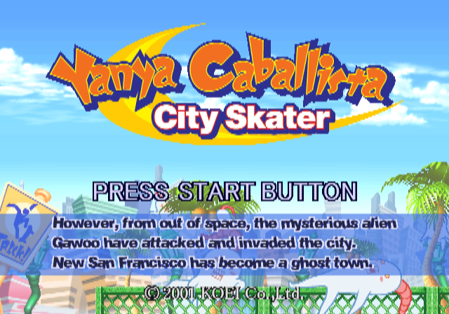 Yanya Caballista : City Skater — Title screen