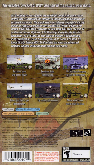 Air Conflicts : Aces of World War II — Box back