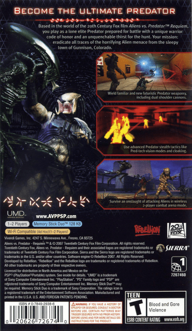 Aliens Versus Predator : Requiem — Box back