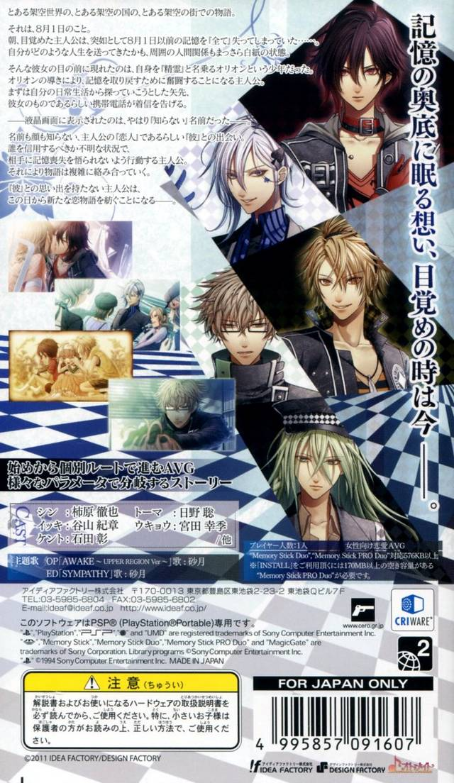 Amnesia — Box back