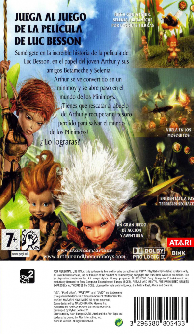 Arthur and the Invisibles — Box back