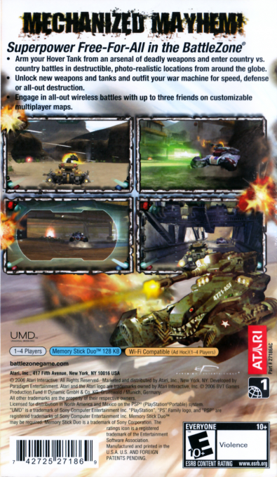 BattleZone — Box back