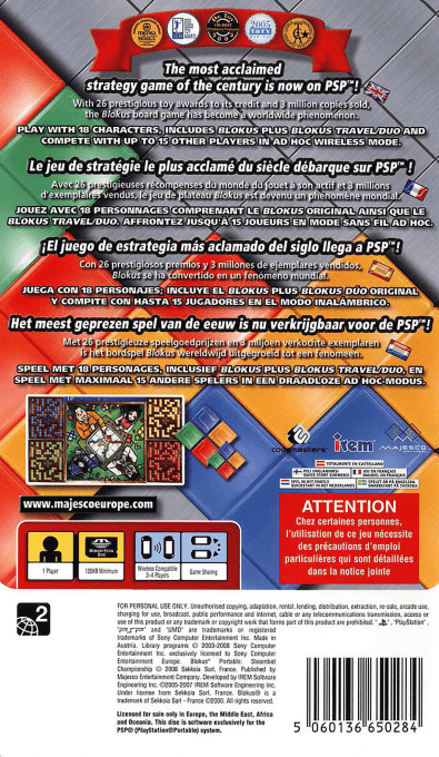 Blokus Portable : Steambot Championship — Box back